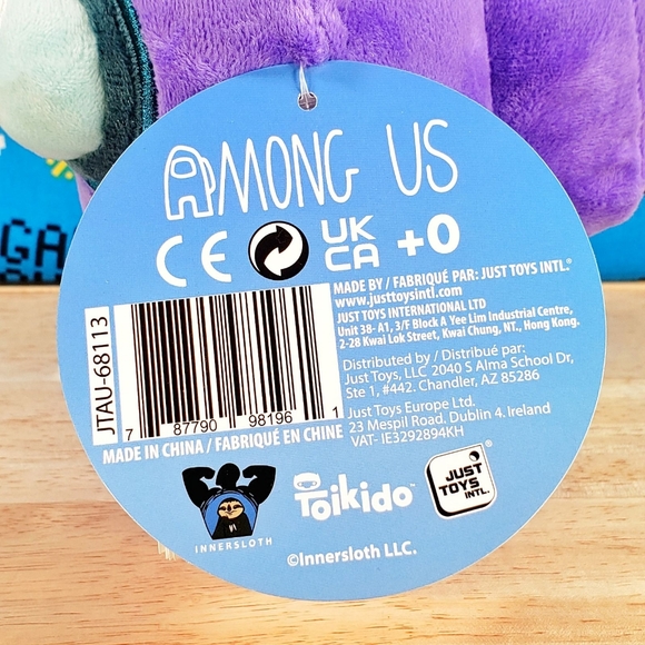 Among Us PURPLE CREWMATE 7" w/ WHITE SAILER HAT 2022 Series 2 Toikido Plush - Picture 10 of 10